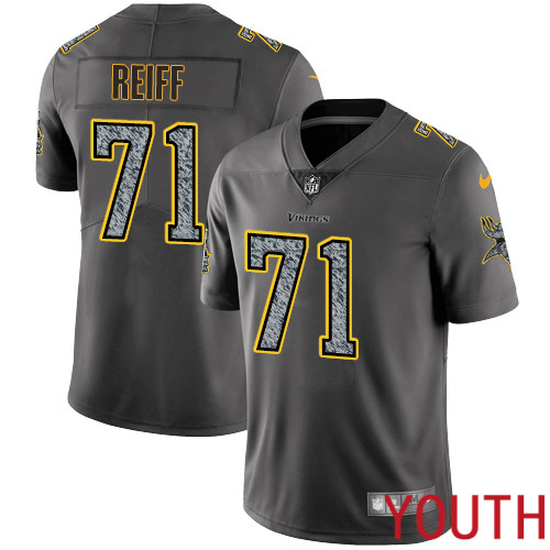 Minnesota Vikings 71 Limited Riley Reiff Gray Static Nike NFL Youth Jersey Vapor Untouchable